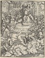 The Lord on the Throne Surrounded by Four Evangelists, plate 2 from The Apocalypse, Hans Burgkmair  German, Woodcut