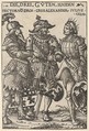 The Three Heathen Heroes (Die Drei Guten Haiden), from "Heroes and Heroines", Hans Burgkmair German, Woodcut; first state of three (Hollstein)