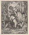 Aristotle and Phyllis, Hans Burgkmair German, Woodcut; first state of two (Hollstein)
