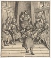 The White King in a Council with the Welsh Party, Receiving a Message, from "Der Weisskunig", Hans Burgkmair German, Woodcut