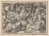 Apollo on Parnassus (Apollon sur le Parnasse), Etienne Delaune (French, Orléans 1518/19–1583 Strasbourg), Engraving