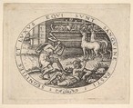Hercules Killing Diomedes, Etienne Delaune (French, Orléans 1518/19–1583 Strasbourg), Engraving