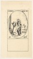 Vision of Saint Catherine, an oval composition, from "Les images de tous les saints et saintes de l'année" (Images of all the saints of the year), Jacques Callot French, Etching