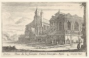 View of the Fountain of the Innocents, Paris, with the Church of the Holy Innocents beyond, Israel Silvestre  French, Etching