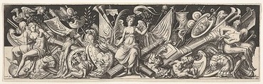 Plate from Battles and Victories (Combats et Triomphes), Etienne Delaune (French, Orléans 1518/19–1583 Strasbourg), Engraving; probably first state of four