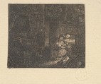 Sainte Famille dans un Intérieur (Holy Family in an Interior), Rodolphe Bresdin  French, Etching