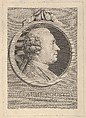 Portrait of Guillaume Coustou, Augustin de Saint-Aubin French, Etching and engraving; third state of five (Bocher)