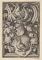 Coat of Arms with a Cock, Sebald Beham  German, Engraving