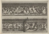 Two decorated Frieze Designs for Cornices, from "Frise pour les architraves, corniches et autres ornaments d'architecture", Jean Le Pautre French, Etching; second edition