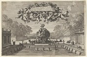 View of a Garden with a Water Basin and Large Fountain, title page from "Grottes et fontaines de jardins à l'italienne", Jean Le Pautre French, Etching