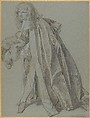 A Knight of the Order of the Garter, Sir Peter Lely (Pieter van der Faes) Dutch, British, Black and white chalk, gray pastel, on blue-gray paper