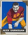 Alex Sarkisian, from the All-Star Football series (R401-2), issued by Leaf Gum Company, Leaf Gum, Co., Chicago, Illinois American, Commercial chromolithograph