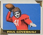 Paul Governali, from the All-Star Football series (R401-2), issued by Leaf Gum Company, Leaf Gum, Co., Chicago, Illinois American, Commercial chromolithograph