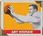 Art Weiner, from the All-Star Football series (R401-2), issued by Leaf Gum Company, Leaf Gum, Co., Chicago, Illinois  American, Commercial chromolithograph