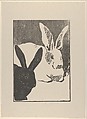 Rabbits (Les Lapins), from "L'Estampe Originale", Henri Charles Guérard  French, Woodcut on gray paper