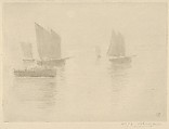 Return from Fishing, Honfleur (Retour de Peche, Honfleur) (Bateaux dans le brouillard / Boats in a Fog), from "L'Estampe Originale", Henri Charles Guérard  French, Roulette and lavis; third state of three