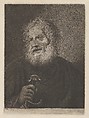 Old Man with a Long Beard Holding a Stick or Sword-hilt, Captain William E. Baillie Irish, Etching and drypoint; first state before letters