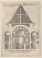 Floorplan, Façade and Cross Section of one of the Chapels at Château d'Anet, from "Les plus excellents bastiments de France", Jacques Androuet Du Cerceau (French, Paris 1510/12–1585 Annecy), Engraving