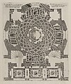 Cross sections of the Chapel at Chateau d'Anet, Jacques Androuet Du Cerceau (French, Paris 1510/12–1585 Annecy), Engraving