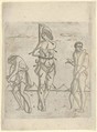 Martyrdom of Saint Sebastian with Two Archers, Anonymous, Italian , Ferrarese, 15th century Italian, Engraving