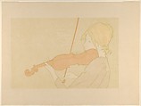Girl with a Violin (La fille au Violon), from "L'Estampe Originale", Alexandre-Louis-Marie Charpentier French, Lithograph in four colors
