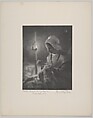 Girl Sewing by Lamplight, Timothy Cole  American, Wood engraving