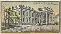 President's House in Washington, from the General Government and State Capitol Buildings series (N14) for Allen & Ginter Cigarettes Brands, Allen & Ginter  American, Commercial color lithograph