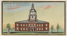 Capitol of Maryland in Annapolis, from the General Government and State Capitol Buildings series (N14) for Allen & Ginter Cigarettes Brands, Allen & Ginter  American, Commercial color lithograph