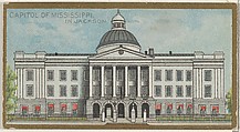 Capitol of Mississippi in Jackson, from the General Government and State Capitol Buildings series (N14) for Allen & Ginter Cigarettes Brands, Allen & Ginter  American, Commercial color lithograph