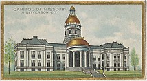 Capitol of Missouri in Jefferson City, from the General Government and State Capitol Buildings series (N14) for Allen & Ginter Cigarettes Brands, Allen & Ginter  American, Commercial color lithograph