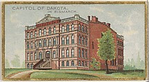 Capitol of Dakota in Bismarck, from the General Government and State Capitol Buildings series (N14) for Allen & Ginter Cigarettes Brands, Allen & Ginter  American, Commercial color lithograph