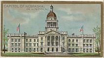 Capitol of Nebraska in Lincoln, from the General Government and State Capitol Buildings series (N14) for Allen & Ginter Cigarettes Brands, Allen & Ginter  American, Commercial color lithograph