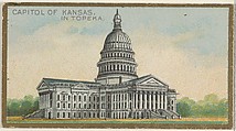 Capitol of Kansas in Topeka, from the General Government and State Capitol Buildings series (N14) for Allen & Ginter Cigarettes Brands, Allen & Ginter  American, Commercial color lithograph