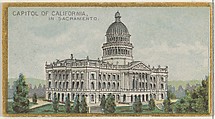 Capitol of California in Sacramento, from the General Government and State Capitol Buildings series (N14) for Allen & Ginter Cigarettes Brands, Allen & Ginter  American, Commercial color lithograph