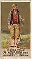 Bulgaria, from the Natives in Costume series (N16) for Allen & Ginter Cigarettes Brands, Allen & Ginter American, Commercial color lithograph