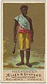 Dahomey, from the Natives in Costume series (N16) for Allen & Ginter Cigarettes Brands, Allen & Ginter American, Commercial color lithograph