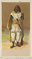Abyssinia, from the Natives in Costume series (N16), Teofani Issue, for Allen & Ginter Cigarettes Brands, Allen & Ginter  American, Commercial color lithograph
