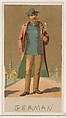 German, from the Natives in Costume series (N16), Teofani Issue, for Allen & Ginter Cigarettes Brands, Allen & Ginter  American, Commercial color lithograph
