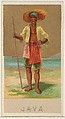 Java, from the Natives in Costume series (N16), Teofani Issue, for Allen & Ginter Cigarettes Brands, Allen & Ginter  American, Commercial color lithograph