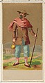 Peru, from the Natives in Costume series (N16), Teofani Issue, for Allen & Ginter Cigarettes Brands, Allen & Ginter  American, Commercial color lithograph