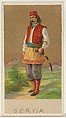 Serbia, from the Natives in Costume series (N16), Teofani Issue, for Allen & Ginter Cigarettes Brands, Allen & Ginter  American, Commercial color lithograph