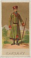 Tartary, from the Natives in Costume series (N16), Teofani Issue, for Allen & Ginter Cigarettes Brands, Allen & Ginter  American, Commercial color lithograph