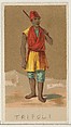 Tripoli, from the Natives in Costume series (N16), Teofani Issue, for Allen & Ginter Cigarettes Brands, Allen & Ginter  American, Commercial color lithograph