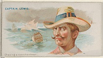 Captain Lewis, Chasing a Merchantman, from the Pirates of the Spanish Main series (N19) for Allen & Ginter Cigarettes, Allen & Ginter American, Commercial color lithograph