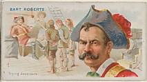 Bart Roberts, Trying Deserters, from the Pirates of the Spanish Main series (N19) for Allen & Ginter Cigarettes, Allen & Ginter American, Commercial color lithograph