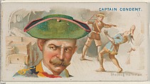 Captain Condent, Shooting the Indian, from the Pirates of the Spanish Main series (N19) for Allen & Ginter Cigarettes, Allen & Ginter American, Commercial color lithograph