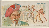 John Davis, Stabbing the Sentry, from the Pirates of the Spanish Main series (N19) for Allen & Ginter Cigarettes, Allen & Ginter American, Commercial color lithograph
