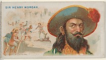 Sir Henry Morgan, Capture of Panama, from the Pirates of the Spanish Main series (N19) for Allen & Ginter Cigarettes, Allen & Ginter American, Commercial color lithograph
