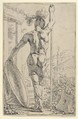 A Roman Warrior with Shield and Spear, Leendert van der Cooghen  Netherlandish, Etching