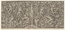 Panel of Ornament with Dance of Lovers, Israhel van Meckenem German, Engraving